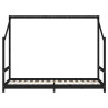 Estrutura de cama infantil 80x200 cm pinho maciço preto 4