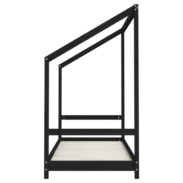 Estructura de cama para niños madera de pino negro 80x200 cm M 5