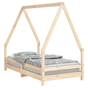 Estructura de cama para niños madera maciza de pino 80x160 cm H