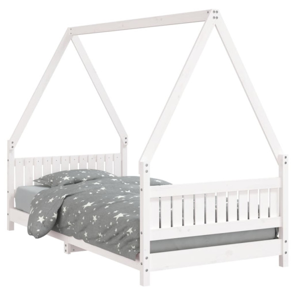 Estructura de cama para niños madera de pino blanco 90x190 cm M 2