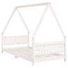 Estructura de cama para niños madera de pino blanco 90x190 cm 3