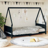 Estructura de cama para niños madera de pino negro 90x190 cm 1