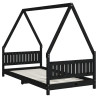 Estrutura de cama infantil 90x190 cm pinho maciço preto 3