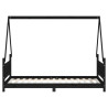 Estructura de cama para niños madera de pino negro 90x190 cm 4