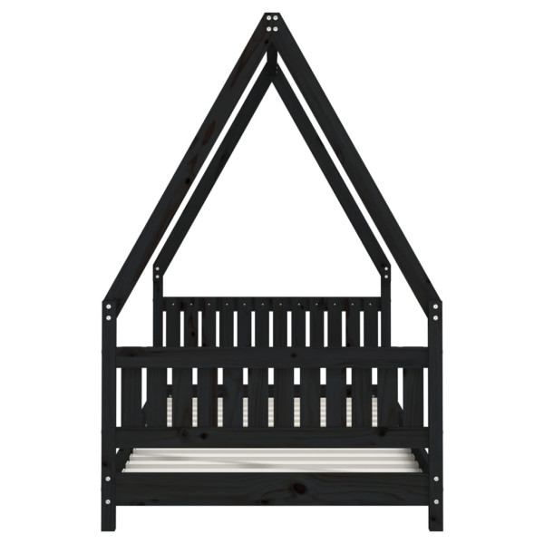 Estrutura de cama infantil 90x190 cm pinho maciço preto M 5