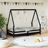 Estructura de cama para niños madera de pino negro 80x160 cm 1