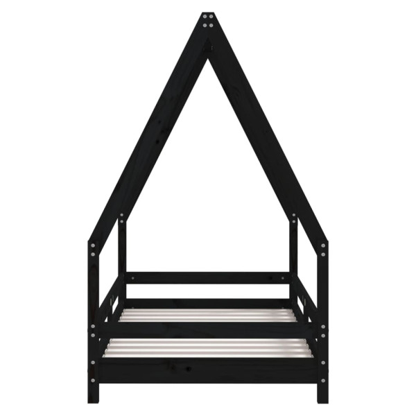 Estructura de cama para niños madera de pino negro 80x160 cm M 3