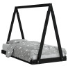 Estrutura de cama infantil 80x160 cm pinho maciço preto 2