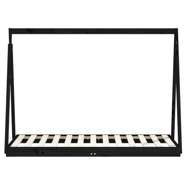 Estructura de cama para niños madera de pino negro 80x160 cm M 4