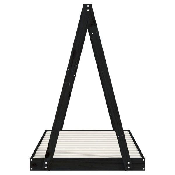 Estructura de cama para niños madera de pino negro 80x160 cm M 5