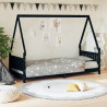 Estrutura de cama infantil 80x200 cm pinho maciço preto 1