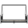 Estrutura de cama infantil 80x200 cm pinho maciço preto 4