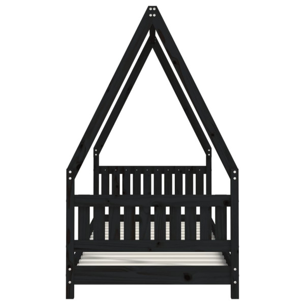 Estructura de cama para niños madera de pino negro 80x200 cm M 5