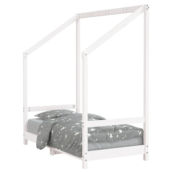 Estrutura de cama infantil 70x140 cm pinho maciço branco M 2