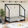 Estructura de cama para niños madera de pino negro 80x160 cm 1