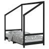 Estructura de cama para niños madera de pino negro 80x160 cm 2