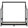 Estructura de cama para niños madera de pino negro 80x160 cm 4