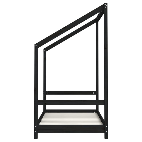 Estructura de cama para niños madera de pino negro 80x160 cm M 5
