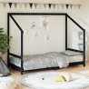 Estructura de cama para niños madera de pino negro 90x200 cm 1