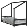 Estrutura de cama infantil 90x200 cm pinho maciço preto 2