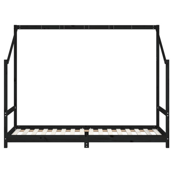 Estructura de cama para niños madera de pino negro 90x200 cm M 4