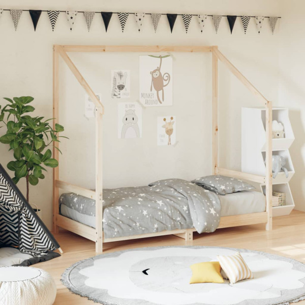 Estructura de cama para niños madera maciza de pino 80x160 cm D