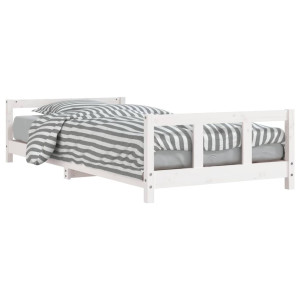Estrutura de cama infantil 90x190 cm pinho maciço branco H