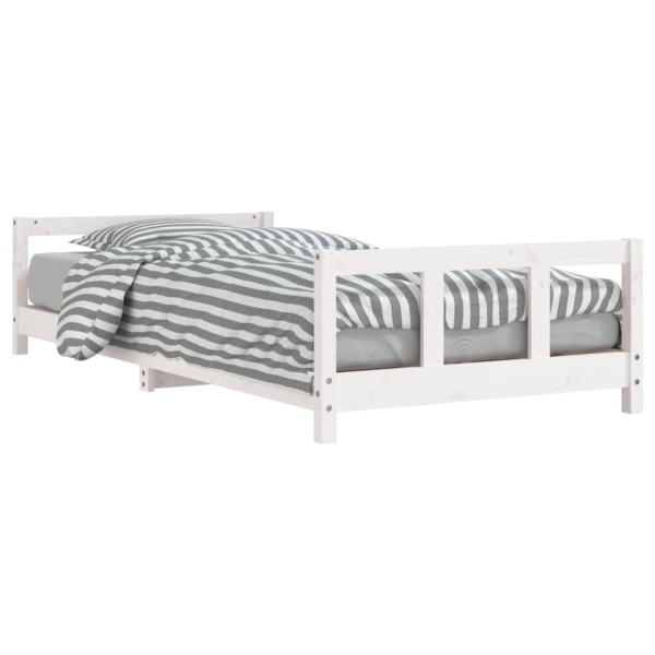 Estrutura de cama infantil 90x190 cm pinho maciço branco M 2