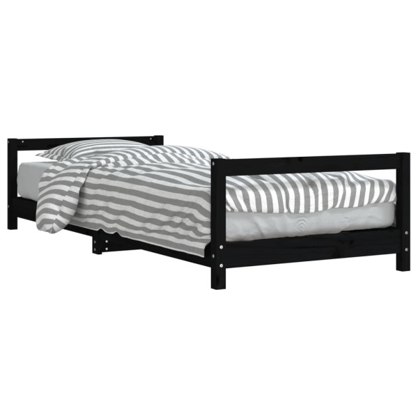 Estructura de cama para niños madera de pino negro 90x200 cm M 2