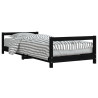 Estructura de cama para niños madera de pino negro 90x200 cm 2