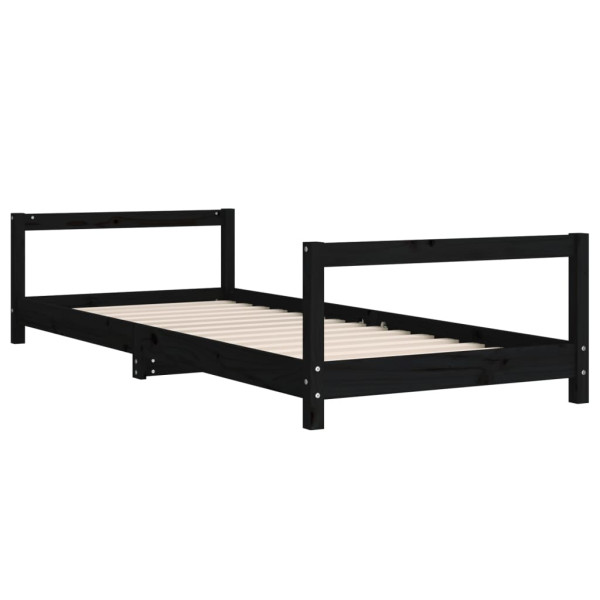 Estructura de cama para niños madera de pino negro 90x200 cm M 3