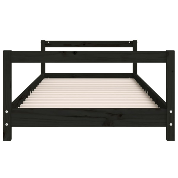 Estrutura de cama infantil 90x200 cm pinho maciço preto M 4