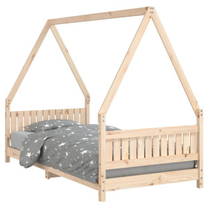 Estructura de cama infantil madera maciza de pino 90x190 cm H