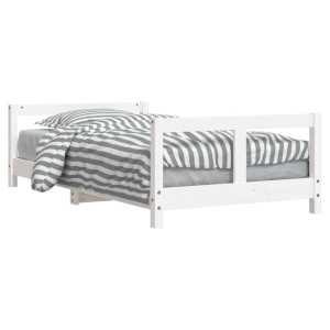 Estrutura de cama infantil 80x160 cm pinho maciço branco H
