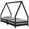 Estructura de cama para niños madera de pino negro 90x200 cm 2