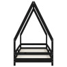 Estructura de cama para niños madera de pino negro 90x200 cm 4