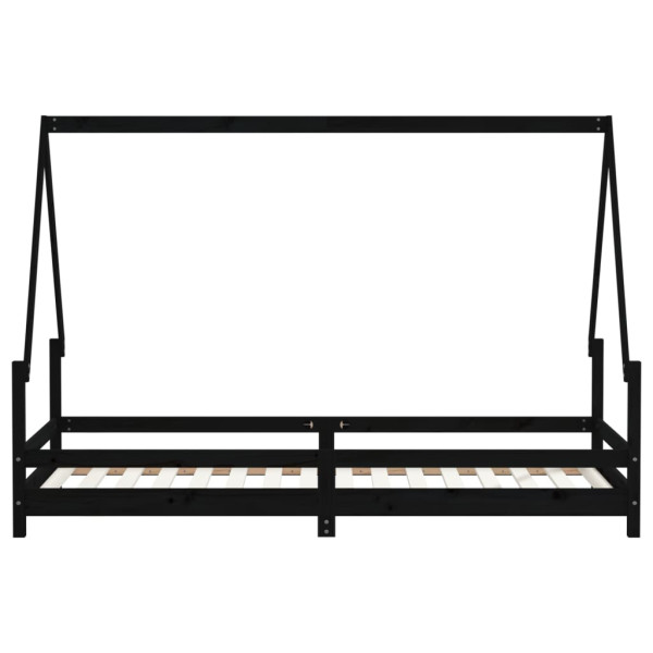 Estructura de cama para niños madera de pino negro 90x200 cm M 5