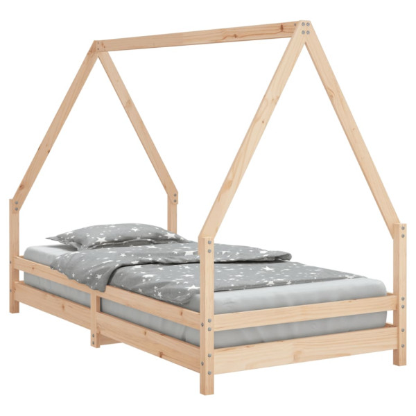 Estructura de cama infantil madera maciza de pino 90x190 cm M 2