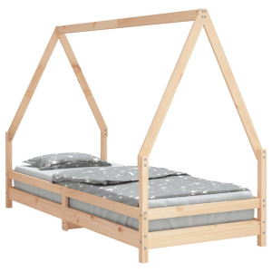 Estructura de cama para niños madera maciza de pino 80x200 cm H