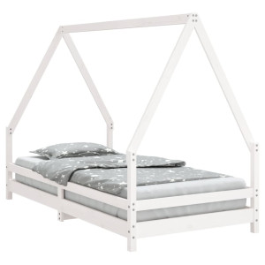 Estrutura de cama infantil 90x190 cm pinho maciço branco H