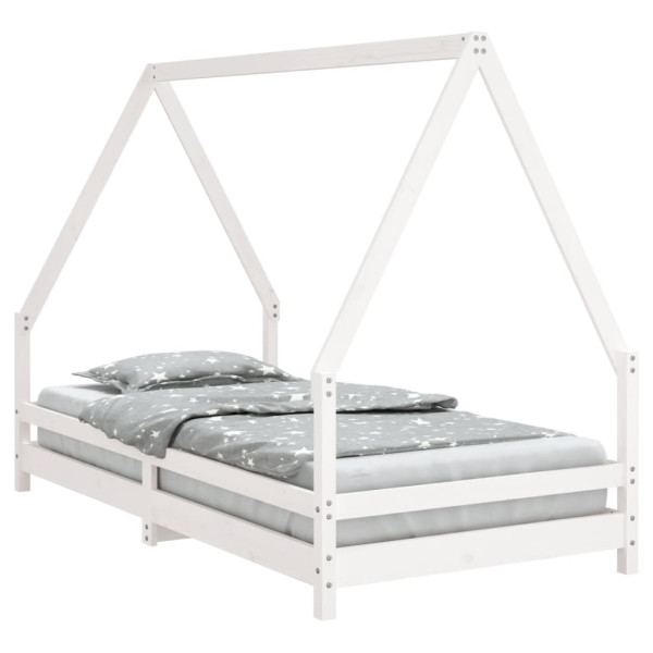 Estructura de cama para niños madera de pino blanco 90x190 cm M 2