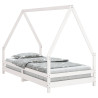 Estrutura de cama infantil 90x190 cm pinho maciço branco 2