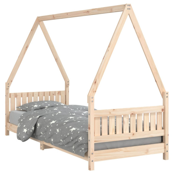 Estructura de cama para niños madera maciza de pino 80x200 cm M 2