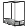Estrutura de cama infantil 80x200 cm pinho maciço preto 2