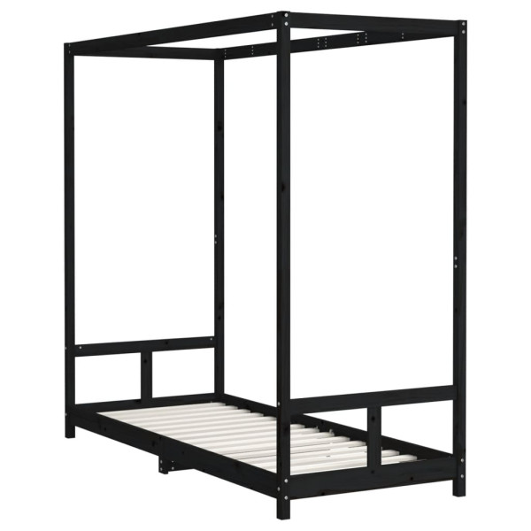 Estructura de cama para niños madera de pino negro 80x200 cm M 3