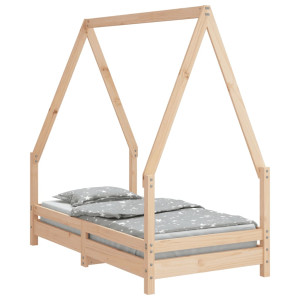 Estructura de cama para niños madera maciza de pino 70x140 cm H