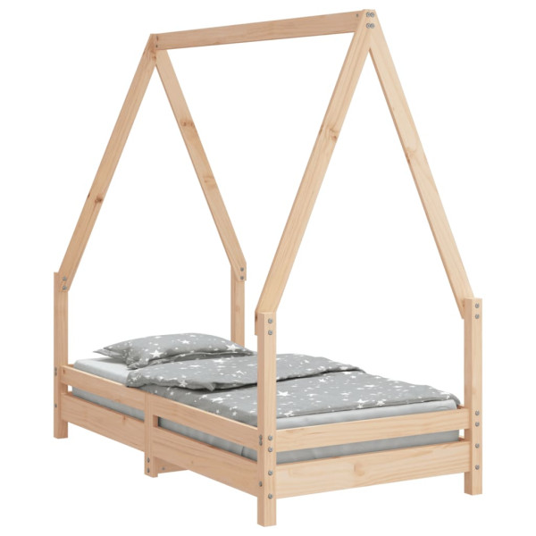 Estructura de cama para niños madera maciza de pino 70x140 cm M 2