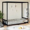 Estructura de cama para niños madera de pino negro 90x200 cm 1