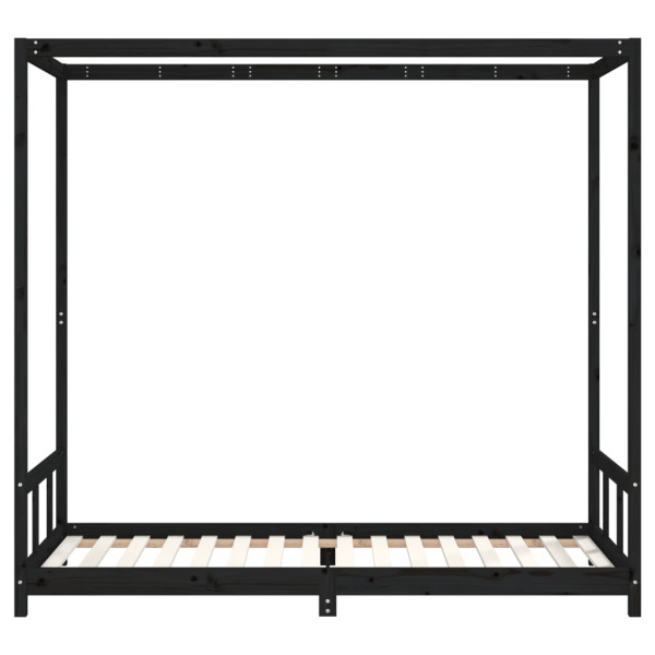 Estructura de cama para niños madera de pino negro 90x200 cm M 4