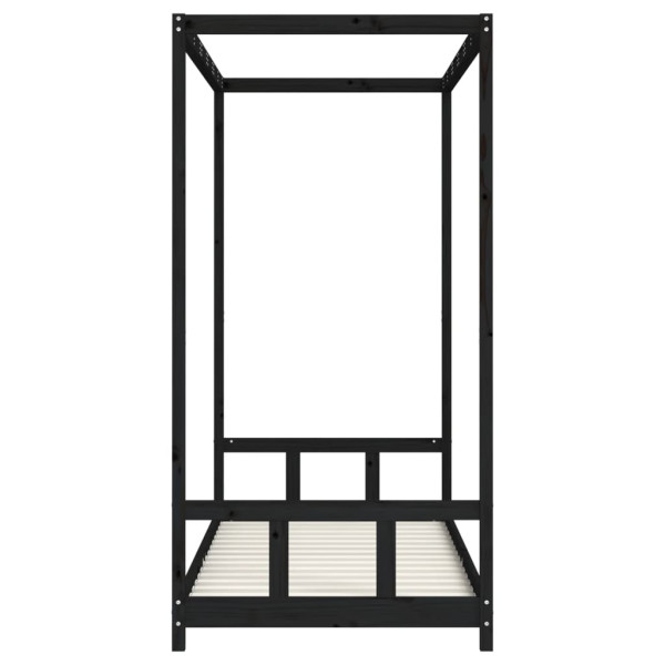 Estructura de cama para niños madera de pino negro 90x200 cm M 5